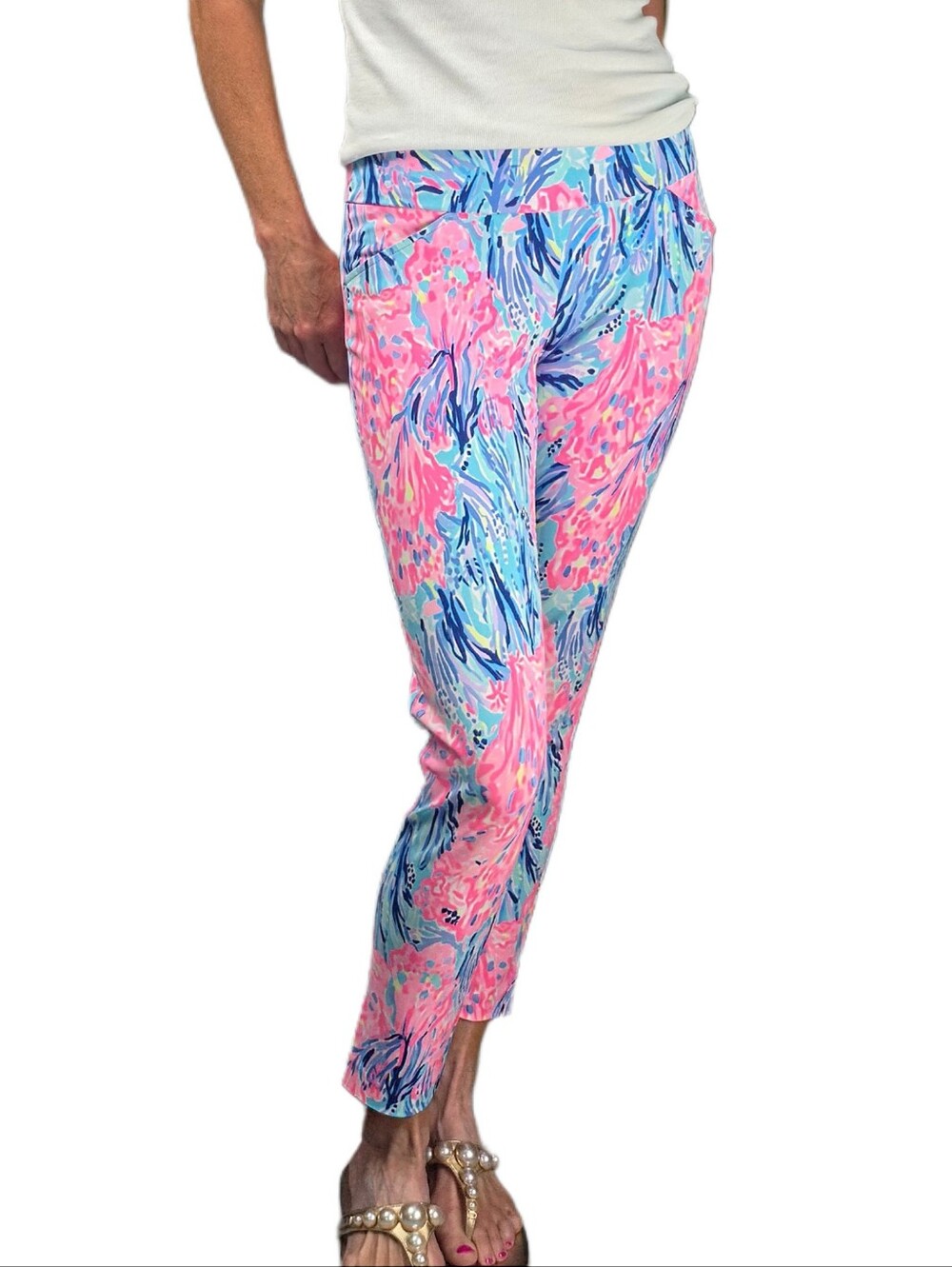 LILLY PULITZER UPF 50+ Luxletic Corso Pant In Fan Sea Pants Periwinkle